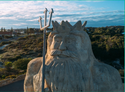 king neptune sculpture Channel 7 Get Reel Two Rocks - Atlantis Beach